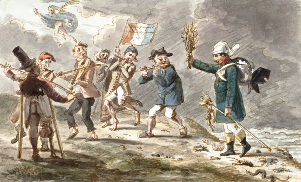 Spotprent op de terugtocht van Napoleon I Bonaparte uit Rusland  by Jacob Smies - Hand-Painted Oil Painting Reproduction