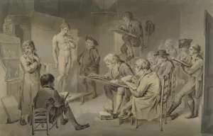 Tekenles op een academie by Jacob Smies Oil Painting