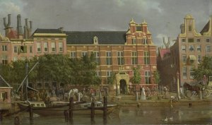 The Latin school on the Singel, Amsterdam by Jacob Smies Oil Painting