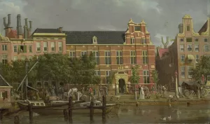 The Latin school on the Singel, Amsterdam by Jacob Smies Oil Painting
