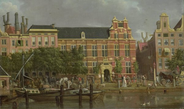 The Latin school on the Singel, Amsterdam  by Jacob Smies - Hand-Painted Oil Painting Reproduction