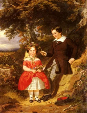 Portrait of George and Ann Harvey by Jacob Thompson Oil Painting