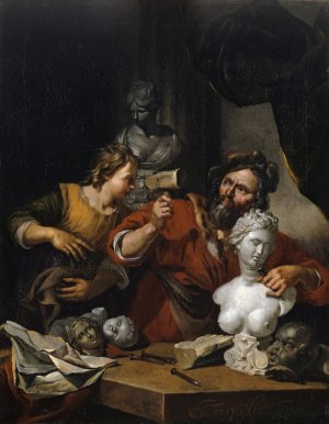 A Sculptor's Studio by Jacob Toorenvliet Oil Painting