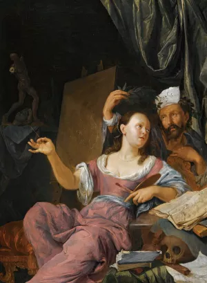 An Allegory Of The Arts, Or 'painting Being Crowned By Poetry' by Jacob Toorenvliet Oil Painting