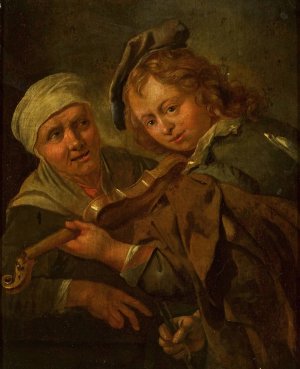 Fiddler by Jacob Toorenvliet Oil Painting