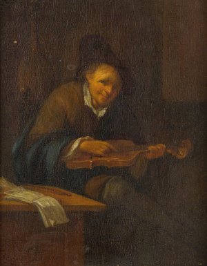 Man Playing A Violin by Jacob Toorenvliet Oil Painting