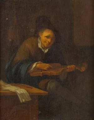 Man Playing A Violin by Jacob Toorenvliet Oil Painting