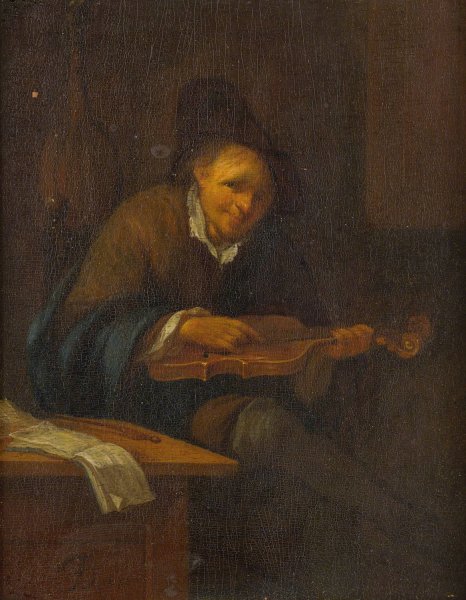 Main Product Photo of Man Playing A Violin  Painting by Jacob Toorenvliet
