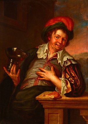 Man with a Cup by Jacob Toorenvliet Oil Painting