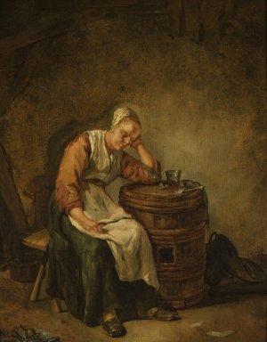 Sleeping woman by Jacob Toorenvliet Oil Painting