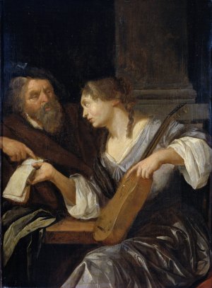 The music lesson by Jacob Toorenvliet Oil Painting