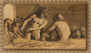 Hercules Gets Cerberus from the Underworld by Jacob Van Campen Oil Painting