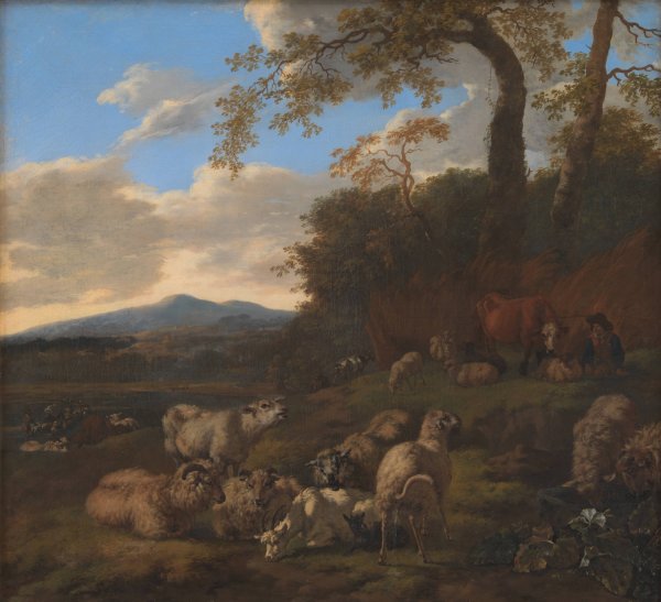 Main Product Photo of The Flock of Sheep  Painting by Jacob Van Der Does The Elder