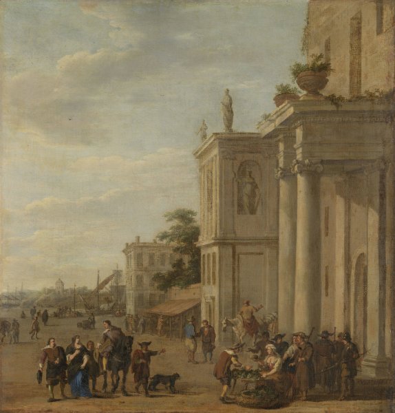 Main Product Photo of Italian marketplace  Painting by Jacob Van Der Ulft