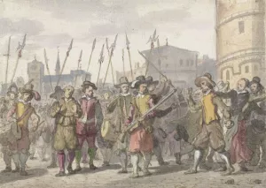 Oproer bij de veroordeling van Cornelis Halewijn en Herman Jansz. te Antwerpen in 1559 by Jacob Van Der Ulft Oil Painting