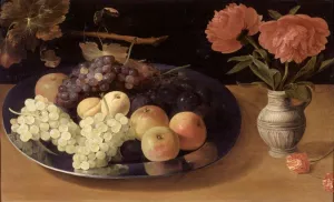 Still-Life of Grapes, Plums and Apples by Jacob Van Es - Oil Painting Reproduction