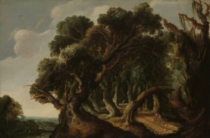 Wooded Landscape by Jacob Van Geel Oil Painting