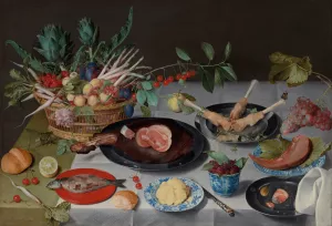 Still Life with Meat, Fish, Vegetables, and Fruit by Jacob Van Hulsdonck Oil Painting