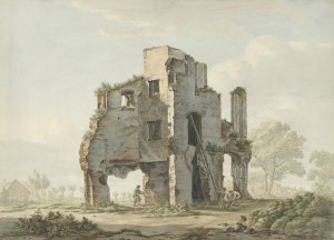 Het afbreken van de ruine van de Abdij van Rijnsburg by Jacob Van Liender Oil Painting