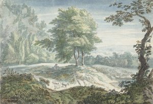 Landschap met schapen by Jacob Van Liender Oil Painting