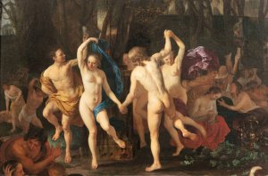 A Bacchanal by Jacob Van Loo Oil Painting
