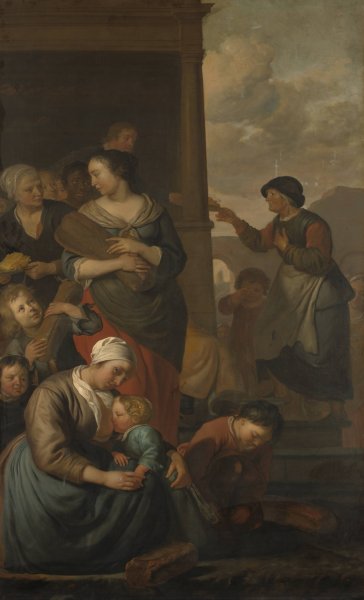 Main Product Photo of Allegory of food distribution to the poor  Painting by Jacob Van Loo
