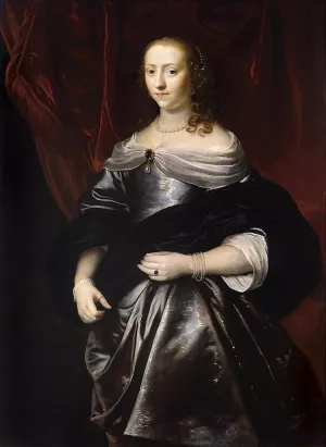 Portrait of Lucretia Boudaen by Jacob Van Loo - Oil Painting Reproduction