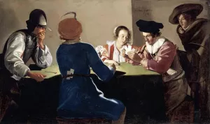 Card-Sharpers painting by Jacob Van Oost The Elder