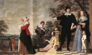 Portrait of a Bruges Family by Jacob Van Oost The Elder Oil Painting