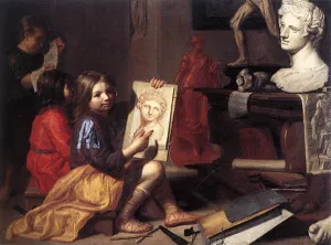 The Artist's Studio by Jacob Van Oost The Elder Oil Painting