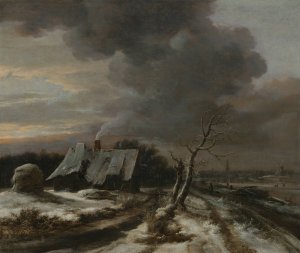 A Winter Landscape With A View Of The River Amstel And Amsterdam In The Distance by Jacob Van Ruisdael Oil Painting