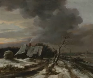 A Winter Landscape With A View Of The River Amstel And Amsterdam In The Distance by Jacob Van Ruisdael Oil Painting