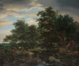 Forest scene by Jacob Van Ruisdael Oil Painting