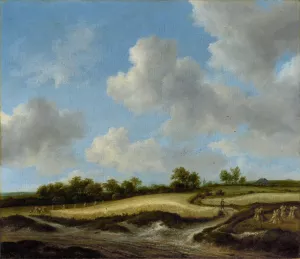 Landscape with a Wheatfield by Jacob Van Ruisdael Oil Painting