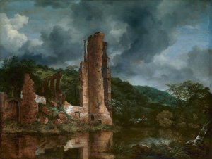 Landscape with the Ruins of the Castle of Egmond by Jacob Van Ruisdael Oil Painting
