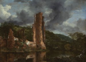 Landscape with the Ruins of the Castle of Egmond by Jacob Van Ruisdael Oil Painting