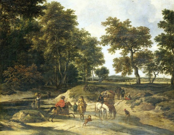 Main Product Photo of The Ford  Painting by Jacob Van Ruisdael