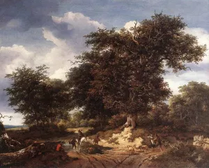 The Great Oak by Jacob Van Ruisdael - Oil Painting Reproduction