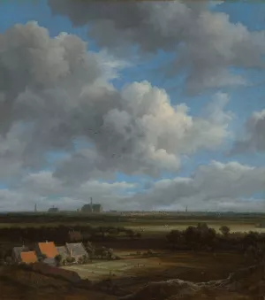 View of Haarlem from the Northwest, with the Bleaching Fields in the Foreground by Jacob Van Ruisdael Oil Painting