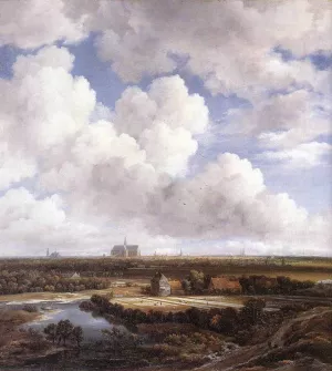 View of Haarlem with Bleaching Grounds Oil painting by Jacob Van Ruisdael