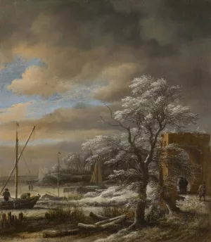 Winter Landscape by Jacob Van Ruisdael Oil Painting
