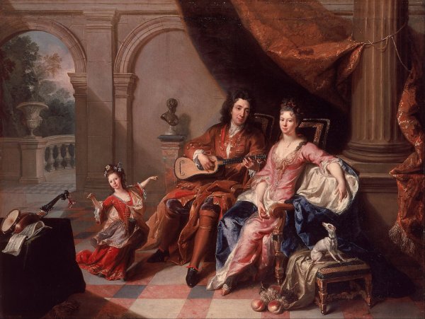 Main Product Photo of The Guitar Player Painting by Jacob Van Schuppen