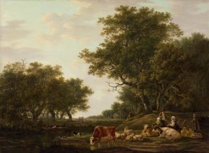 Landscape with a Shepherd by Jacob Van Strij Oil Painting