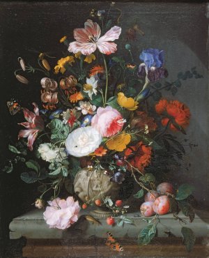 Still Life With Bouquet Of Flowers by Jacob Van Walscapelle Oil Painting