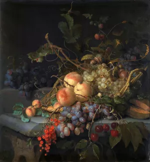 Still Life with Fruit by Jacob Van Walscapelle Oil Painting