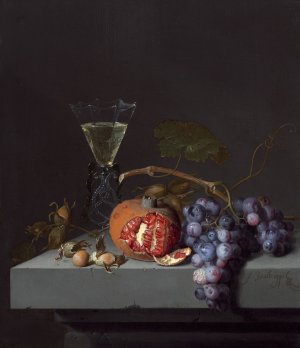 Still Life with Fruit by Jacob Van Walscapelle Oil Painting