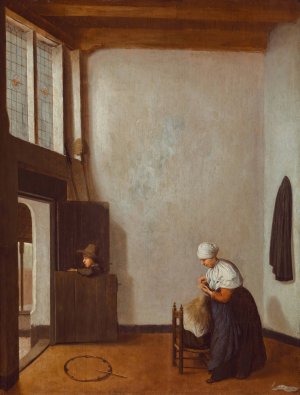 Interior With A Woman Combing A Little Girl's Hair by Jacob Vrel Oil Painting