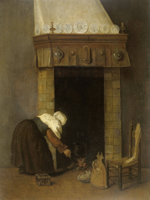 Woman at the Hearth by Jacob Vrel Oil Painting