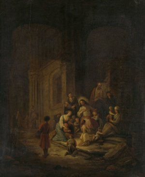 Christ Blessing the little Children by Jacob Willemsz De Wet Oil Painting