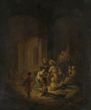 Christ Blessing the little Children by Jacob Willemsz De Wet Oil Painting